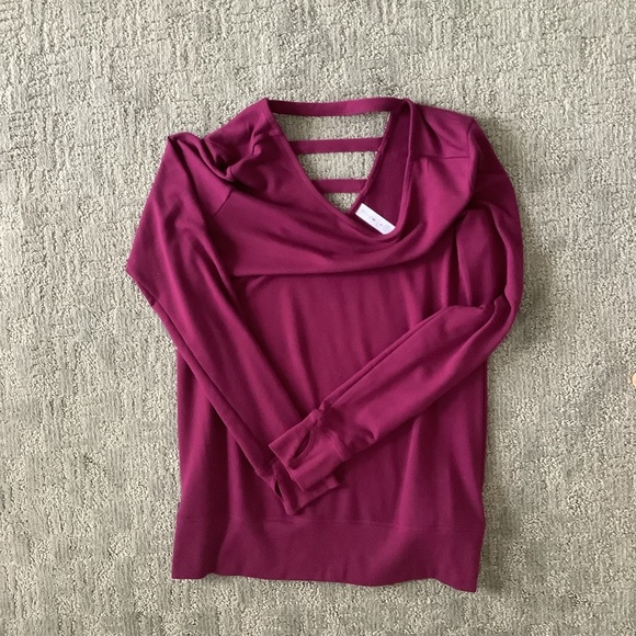 Ideology burgundy long sleeve top - Picture 2 of 2